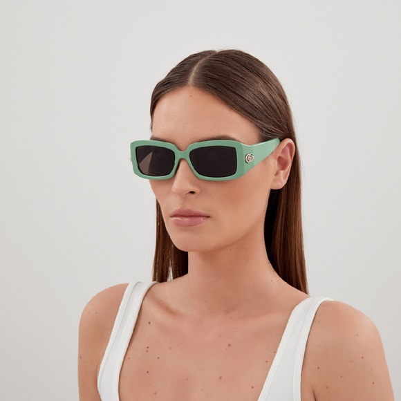NEW GUCCI GG1403S 004 SQUARE GREEN GREY WOMEN SUNGLASSES GUCCI - Picture 2 of 10